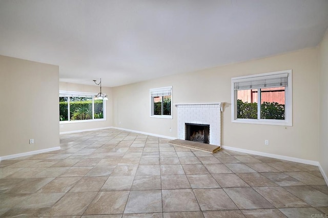 723 Fresca Ct, Solana Beach, CA 92075 - unfurnished living room with plenty of natural light, baseboards, and a fireplace