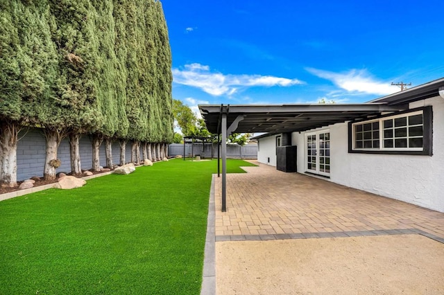 13824 Powers Rd, Poway, CA 92064 - view of yard with a patio area and french doors