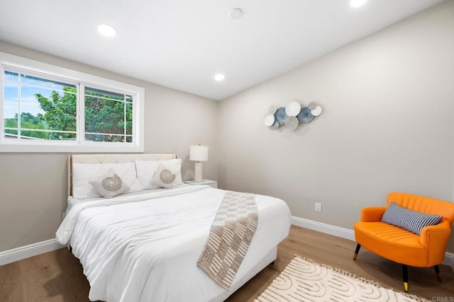 13824 Powers Rd, Poway, CA 92064 - bedroom with baseboards, wood finished floors, and recessed lighting