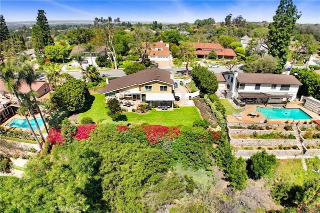 8640 Lindante Dr, Whittier, CA 90603 - aerial perspective of suburban area with a pool