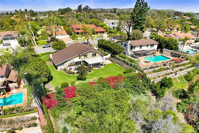 8640 Lindante Dr, Whittier, CA 90603 - aerial perspective of suburban area with a pool area