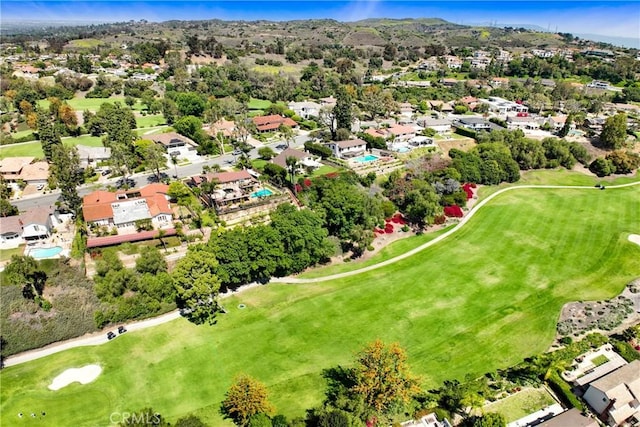 8640 Lindante Dr, Whittier, CA 90603 - aerial view of residential area with a local golf course and mountains