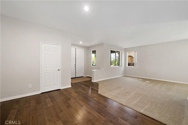 31484 Britton Cir, Temecula, CA 92591 - empty room with baseboards, dark wood-type flooring, and recessed lighting
