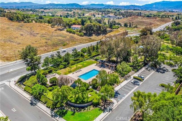 31484 Britton Cir, Temecula, CA 92591 - drone / aerial view of a pool and a mountain backdrop