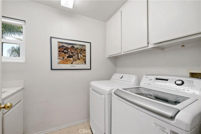 31484 Britton Cir, Temecula, CA 92591 - laundry room with cabinet space, independent washer and dryer, and baseboards