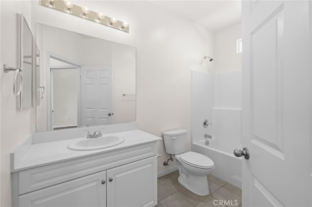 14856 Maple Ter, Panorama City, CA 91402 - bathroom with toilet, vanity, tile patterned floors, washtub / shower combination, and baseboards