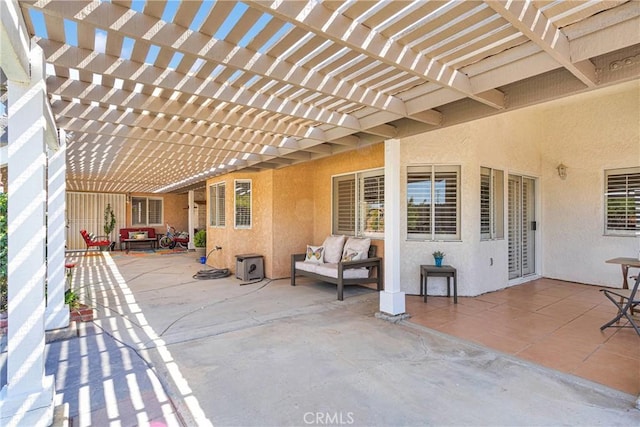 13950 High Falls Trl, Apple Valley, CA 92307 - view of patio / terrace with an outdoor hangout area and a pergola