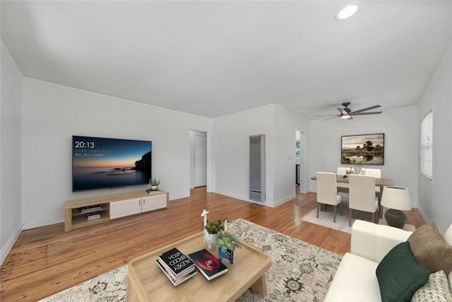 2125 256th St, Lomita, CA 90717 - living area with wood finished floors and ceiling fan