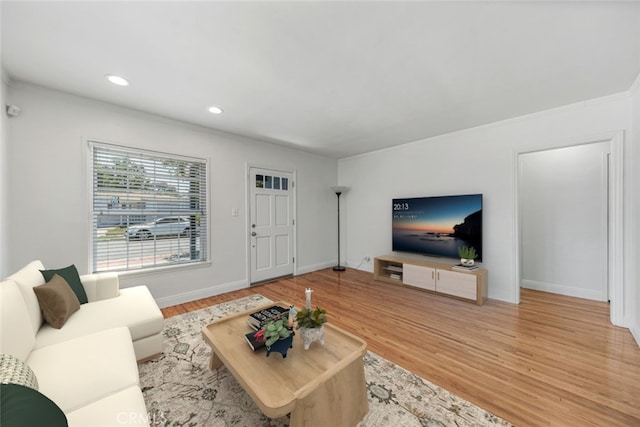 2125 256th St, Lomita, CA 90717 - living room with wood finished floors, recessed lighting, and crown molding