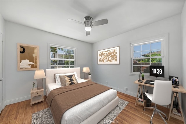 2125 256th St, Lomita, CA 90717 - bedroom featuring wood finished floors, a desk, and a ceiling fan