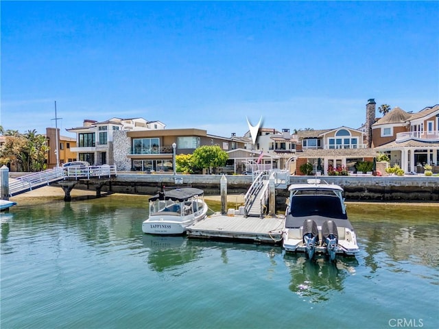 129 N Bay Front, Newport Beach, CA 92662 - dock area featuring a water view and a residential view