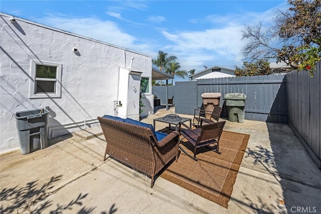201 S Melrose St, Placentia, CA 92870 - fenced backyard with a patio and a fire pit