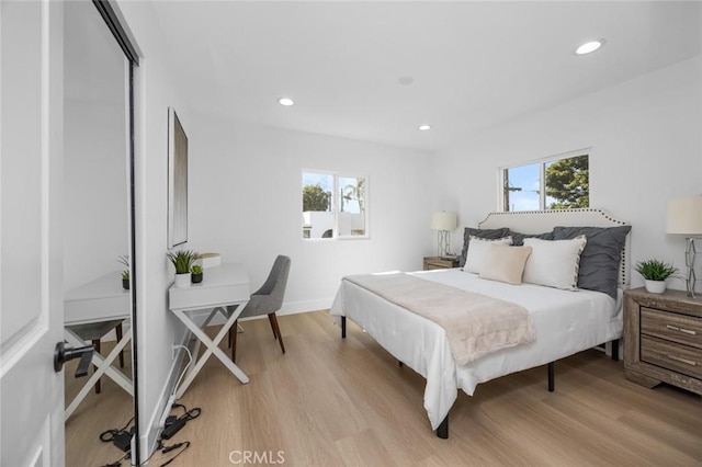 201 S Melrose St, Placentia, CA 92870 - bedroom with light wood-style flooring, recessed lighting, and baseboards