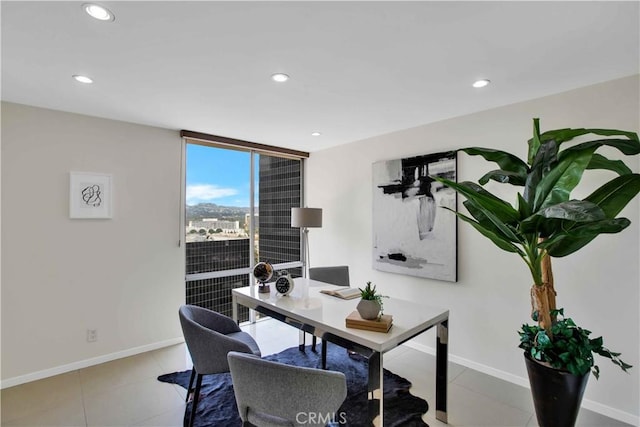 2160 Century Park E Unit 1512, Los Angeles, CA 90067 - home office featuring baseboards and recessed lighting