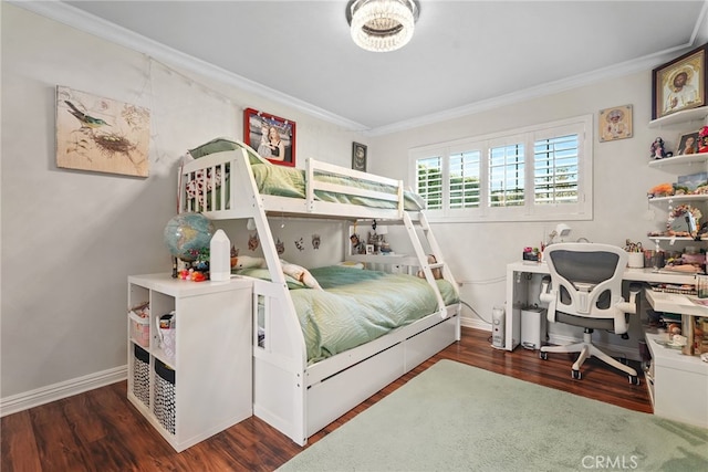 23920 Vanowen St, West Hills, CA 91307 - bedroom with crown molding, wood finished floors, and baseboards