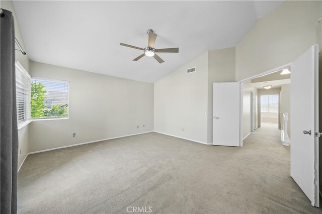 31070 Larchwood St, Menifee, CA 92584 - unfurnished bedroom with vaulted ceiling, carpet, and a ceiling fan