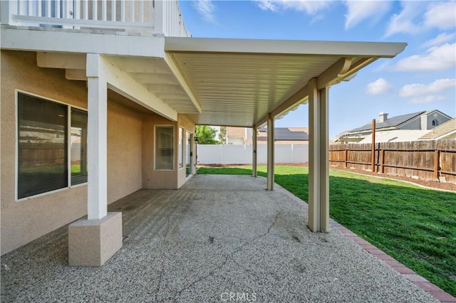 31070 Larchwood St, Menifee, CA 92584 - fenced backyard featuring a patio area