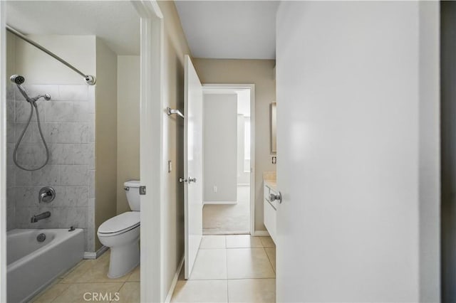 31070 Larchwood St, Menifee, CA 92584 - bathroom featuring tile patterned flooring, vanity, and  shower combination