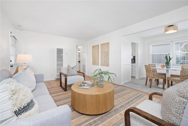 502 36th St, Newport Beach, CA 92663 - living area featuring baseboards and a heating unit