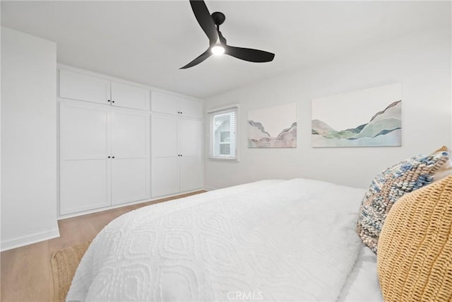 502 36th St, Newport Beach, CA 92663 - bedroom featuring wood finished floors, ceiling fan, a closet, and baseboards