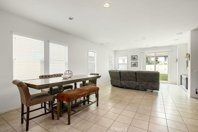 706 Leather Oak Ln, Pomona, CA 91766 - dining area with baseboards, light tile patterned flooring, and recessed lighting