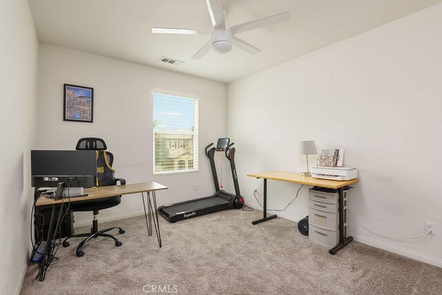 706 Leather Oak Ln, Pomona, CA 91766 - carpeted office space with a ceiling fan and baseboards