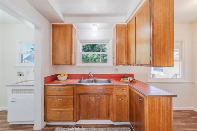 404 N Pear Knl, Anaheim, CA 92805 - kitchen with a sink, brown cabinets, wood finished floors, and light countertops