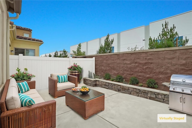 15814 Moonflower Ave, Chino, CA 91708 - fenced backyard featuring a patio area and an outdoor hangout area
