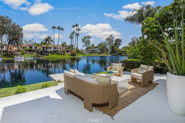 22526 Lake Forest Ln, Lake Forest, CA 92630 - view of patio featuring a water view, outdoor lounge area, and a residential view