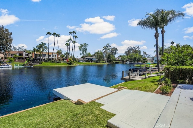22526 Lake Forest Ln, Lake Forest, CA 92630 - dock area featuring a water view, a yard, and a residential view