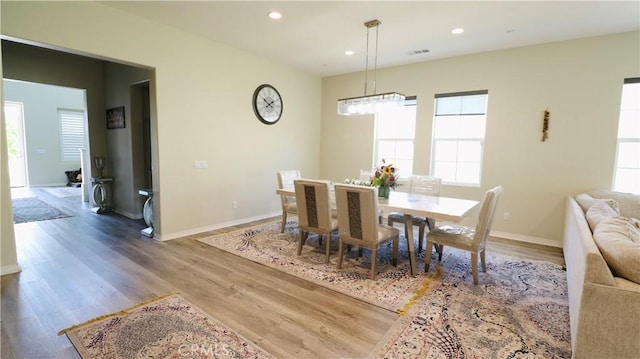 27506 Aster Way, Saugus, CA 91350 - dining space with plenty of natural light, wood finished floors, baseboards, and recessed lighting