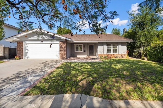 10012 Glade Ave, Chatsworth, CA 91311 - ranch-style home with a garage, driveway, and brick siding