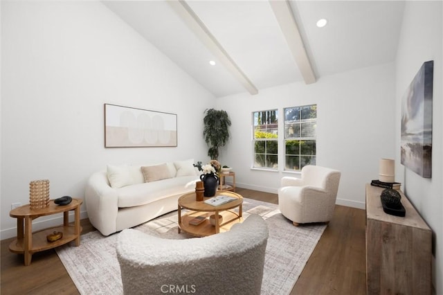 10012 Glade Ave, Chatsworth, CA 91311 - living room featuring wood finished floors, recessed lighting, and baseboards