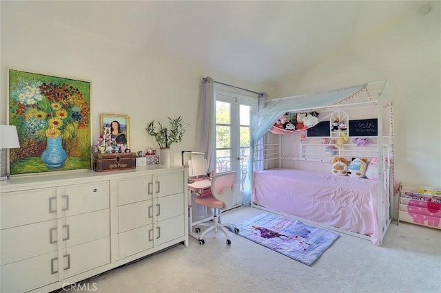 8424 Sunnyslope Dr, San Gabriel, CA 91775 - bedroom featuring carpet and lofted ceiling