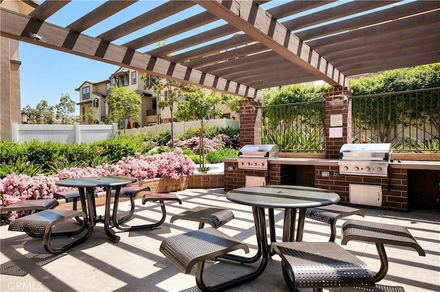 1733 San Eugenio, San Diego, CA 92154 - view of patio / terrace with outdoor dining space and a pergola