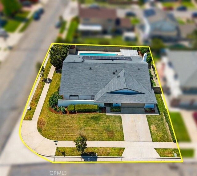 230 Gila Way, Placentia, CA 92870 - aerial view of property and surrounding area featuring property parcel outlined
