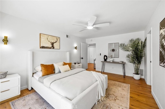 230 Gila Way, Placentia, CA 92870 - bedroom featuring light wood-type flooring, ceiling fan, and baseboards