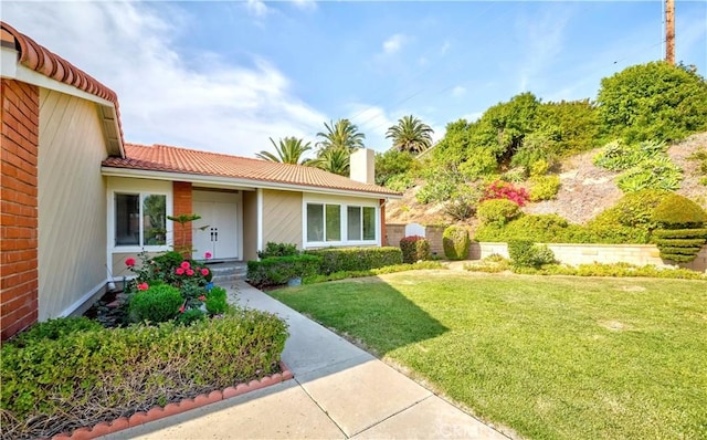 2501 Tiffany Pl, Fullerton, CA 92833 - view of front of house with a front yard and a tiled roof