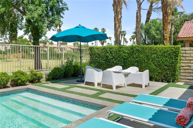49239 Barrymore St, Indio, CA 92201 - view of pool featuring a patio area