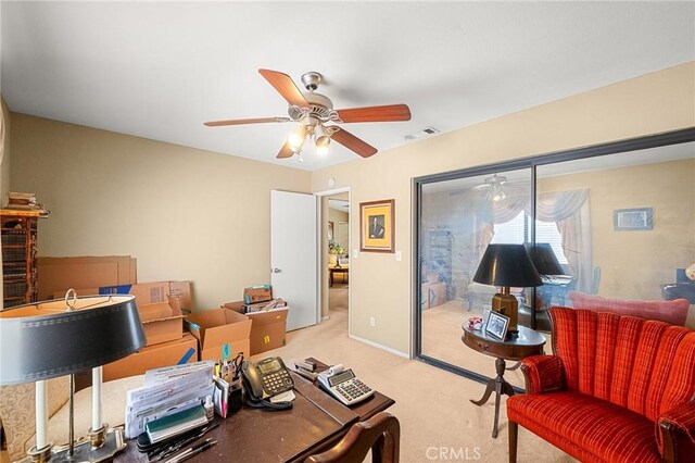 27525 Ventura Dr, Cathedral City, CA 92234 - office featuring light colored carpet and ceiling fan