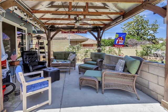 24812 Calle El Toro Grande, Lake Forest, CA 92630 - view of patio / terrace with ceiling fan and outdoor lounge area
