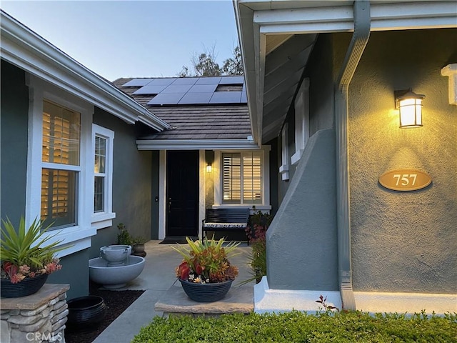 757 Onstott Rd, Lompoc, CA 93436 - property entrance with roof mounted solar panels and stucco siding