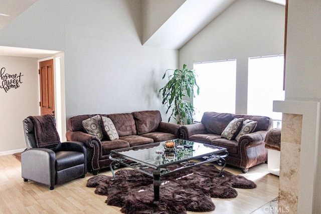 915 Moran Ct, Paso Robles, CA 93446 - living area featuring high vaulted ceiling and wood finished floors