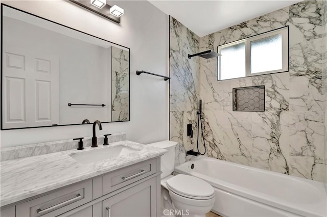 7741 Shoup Ave, West Hills, CA 91304 - full bath with vanity, toilet, and shower / bathtub combination
