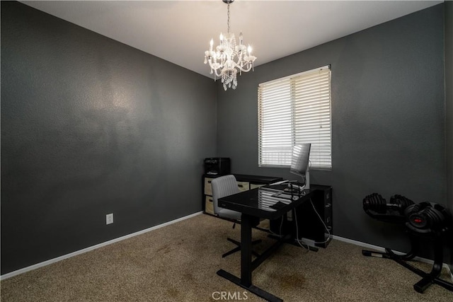 13946 Moqui Way, Corona, CA 92883 - office with carpet, a chandelier, and baseboards