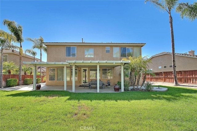 8758 Aspen Ct, Riverside, CA 92508 - rear view of house with a pergola, stucco siding, and a patio area
