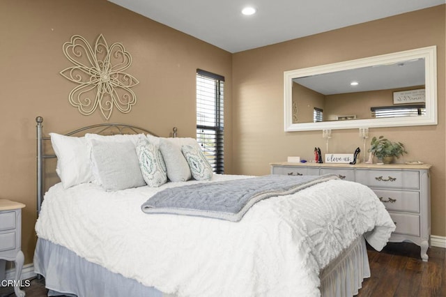 1269 Hacienda Dr, Oxnard, CA 93030 - bedroom with dark wood-type flooring, baseboards, and recessed lighting