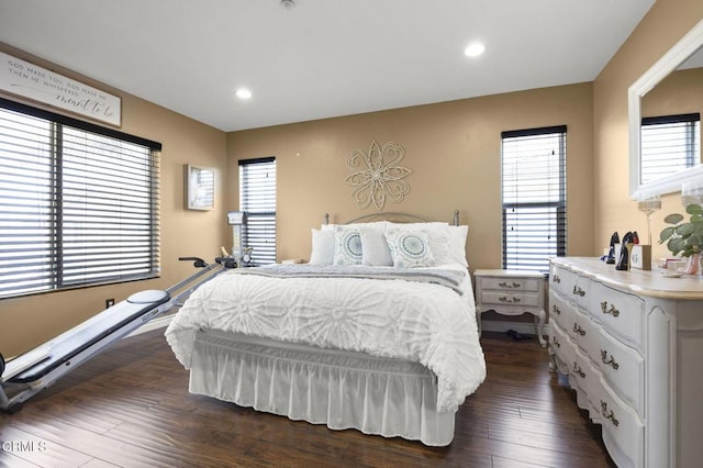 1269 Hacienda Dr, Oxnard, CA 93030 - bedroom with dark wood-style flooring and recessed lighting