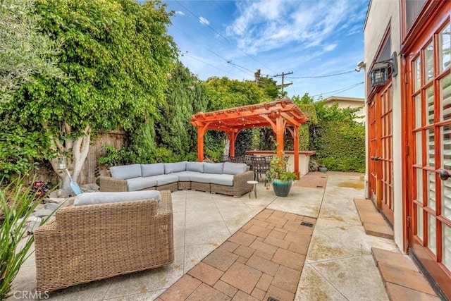 306 Avenida Monterey, San Clemente, CA 92672 - view of patio featuring a pergola and an outdoor hangout area