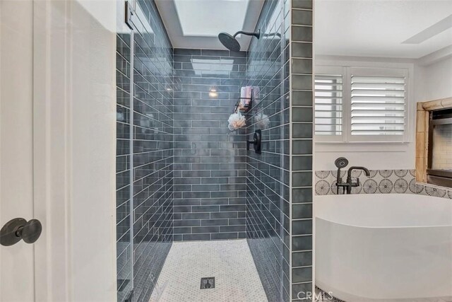 306 Avenida Monterey, San Clemente, CA 92672 - bathroom featuring a tile shower and a freestanding tub